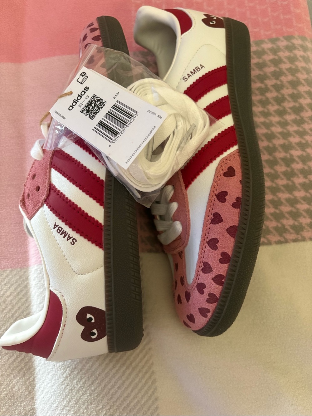 adidas Samba Kids Sneakers in White, Pink & Red